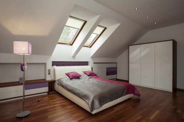 Bright Bedroom with Wooden Floor